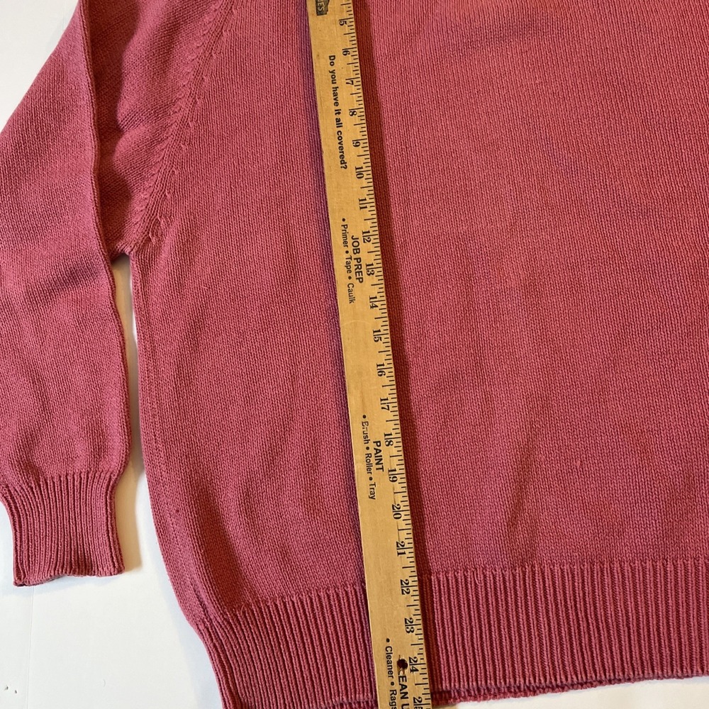 Eddie Bauer Men's XL VTG Tag Chunky Knit Crewneck Sweatshirt Mauve - Picture 10 of 11